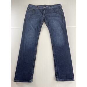 True Religion Rocco Relaxed Skinny Jeans Mens 42X33 Blue Pockets Stretch